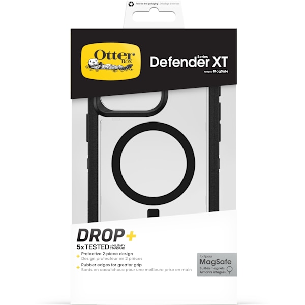 Otterbox Defender XT beskyttelsesetui, iPhone 15 Pro Max, sort / tr Transparent