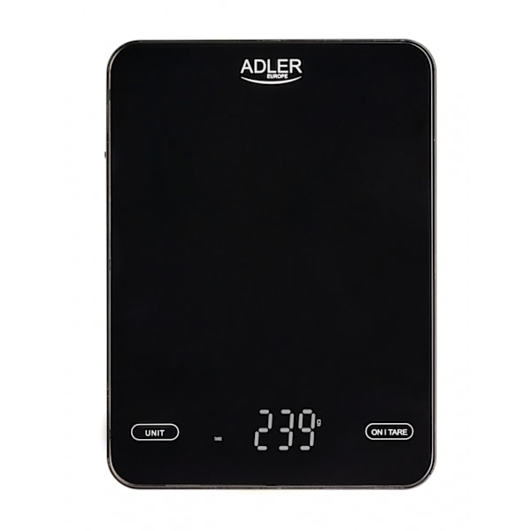 Adler AD 3177b Keittiövaaka 10kg, USB-lataus, musta