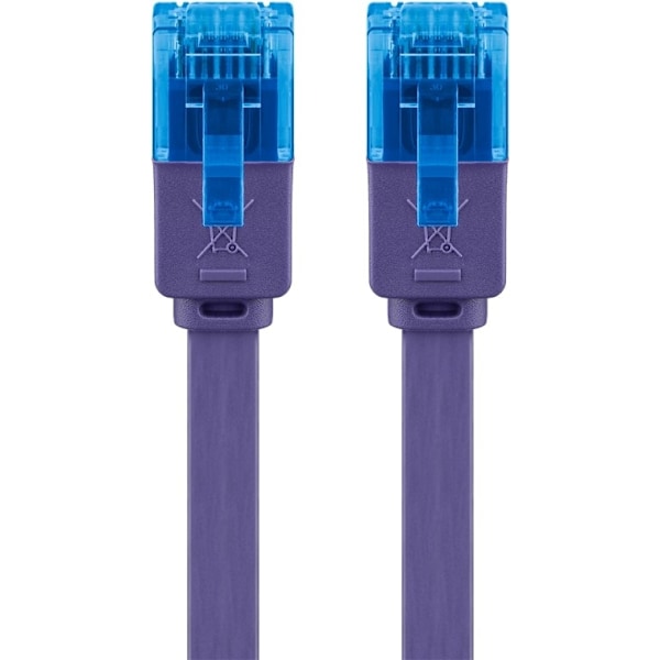 Goobay Flad netværkskabel CAT 6A, U/UTP, violet kobberleder (CU), 2 m