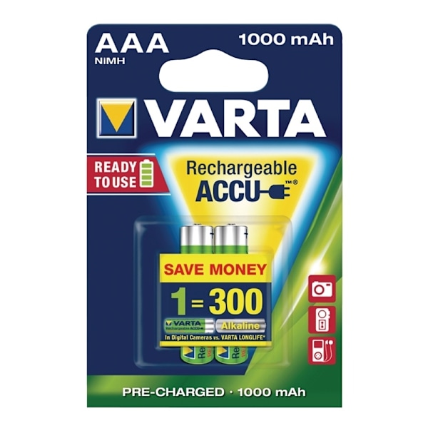 Varta Batteri NiMH AAA/LR03 1.2 V 1000 mAh Professional 2-pack