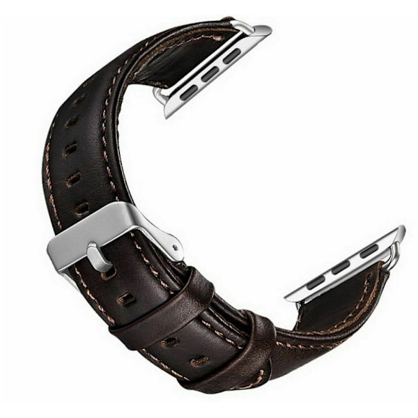 Klockarmband i Läderimitation till Apple Watch, 38/40/41mm, Mörkbrun