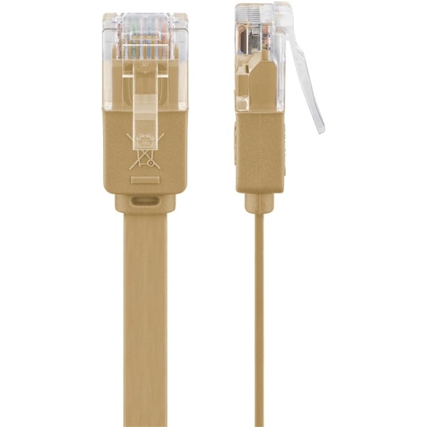 Goobay CAT 6 platt patchkabel, U/UTP, ljusbrun kopparledare (CU), 0.5 m
