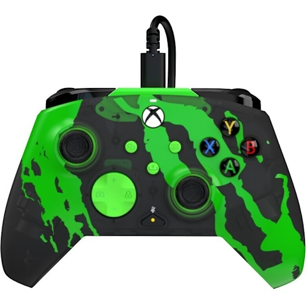 PDP Gaming Rematch Wired Controller - Jolt Green (Glow In Dark) - trådbunden spelkontroll, Xbox