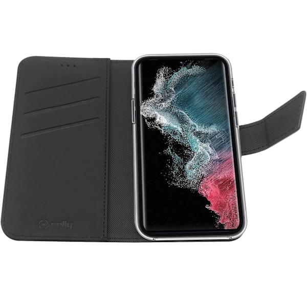 Celly Wallet Case Galaxy S23 5G Svar Svart