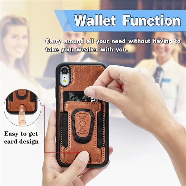 Mobilcover med ringeholder til iPhone 12 mini, Sort Svart