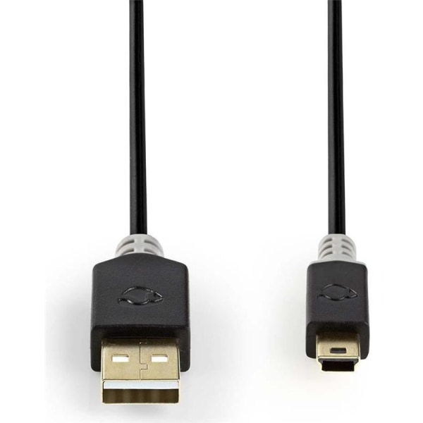 Nedis USB-kabel | USB 2.0 | USB-A Han | USB Mini-B 5-pins han | 480 Mbps | Guldplateret | 2.00 m | Runde | PVC | Antracit | Window Box