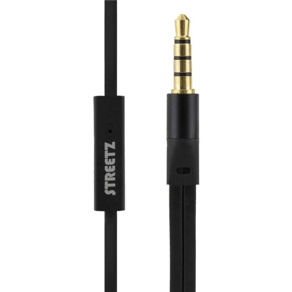 STREETZ In-ear høretelefoner med mikrofon, medie/svar knap, 3,5 mm, Svart