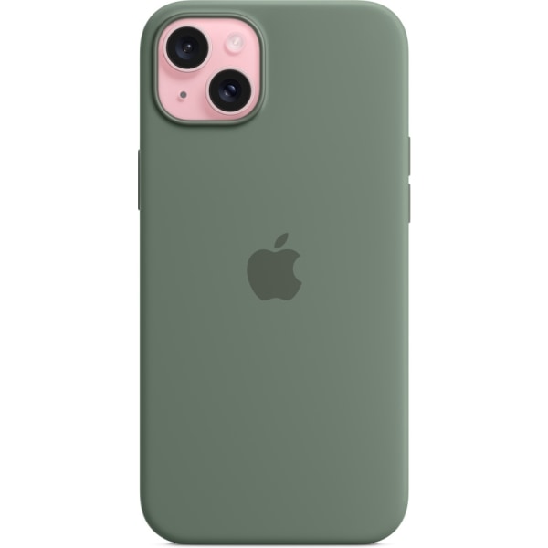 Apple iPhone 15 Plus silikonfodral med MagSafe, cypressgrönt Grön
