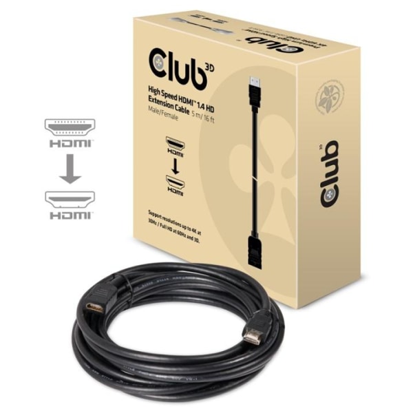 CLUB3D High Speed HDMIT 1.4 HD Extension Cable 5m/16ft Male/Fema