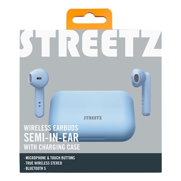 STREETZ True Wireless Stereo hörlurar, semi-in-ear, blue Blå