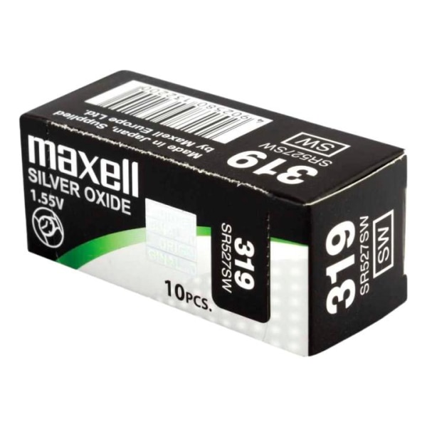 Maxell knappcellsbatteri, Silver-oxid, SR527SW (319), 1,55V, 10-