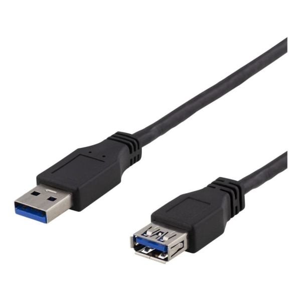 DELTACO USB 3.1 Gen 1 -jatkokaapeli, 2m, USB-A ur - USB-A na, musta