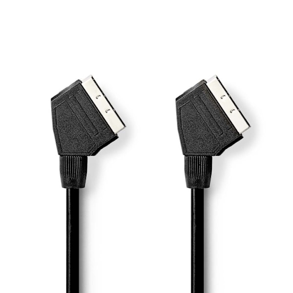 Nedis SCART-kaapeli | SCART Uros | SCART Uros | Niklattu | 480p | 2.00 m | Pyöreä | PVC | Musta | Laatikko