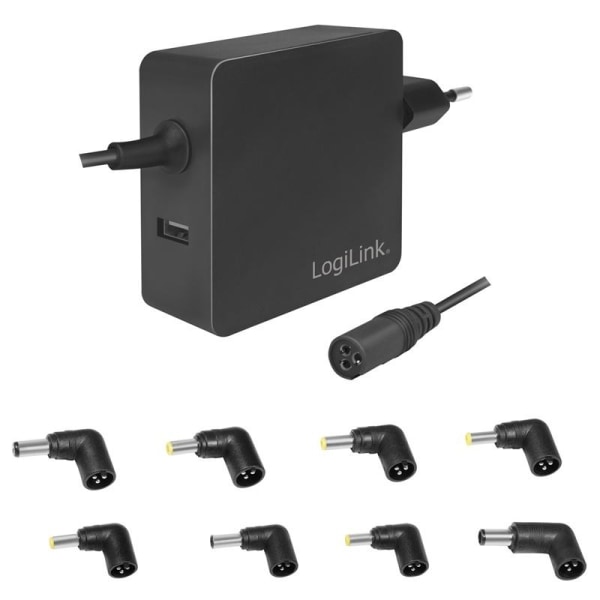 LogiLink Laptop-strömadapter + USB-laddning 70W