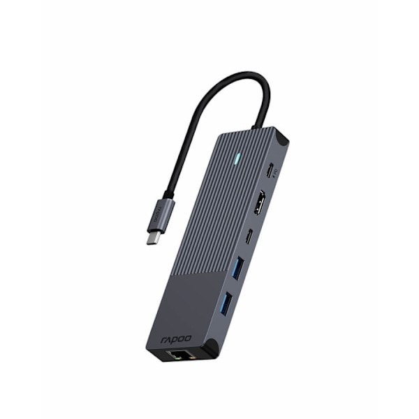 Rapoo Multiport USB-C UCM-2002 6-i-1 USB-C-Adapter Svart
