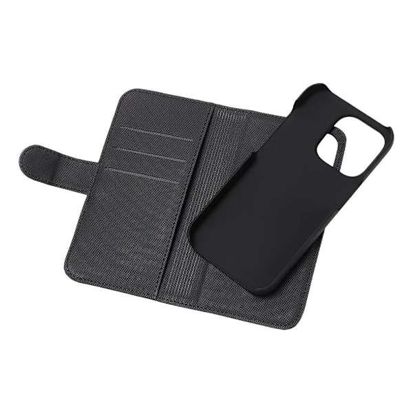 DELTACO iPhone 14 Plus wallet case 2-in-1, magnetic back cover Svart