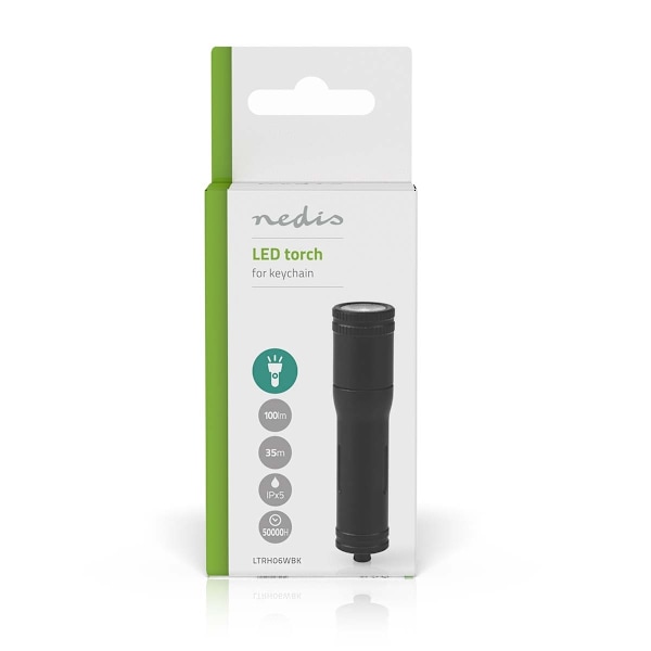 Nedis LED ficklampa | Batteridriven | 1.5 V DC | 3 W | 1x AAA/LR03 | Angivet ljusflöde: 100 lm | Belysningsräckvidd: 35 m | Strålvinkel: 10 °