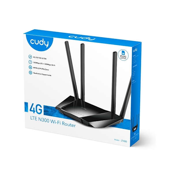 CUDY 4G Router LT400 Cat4 N300