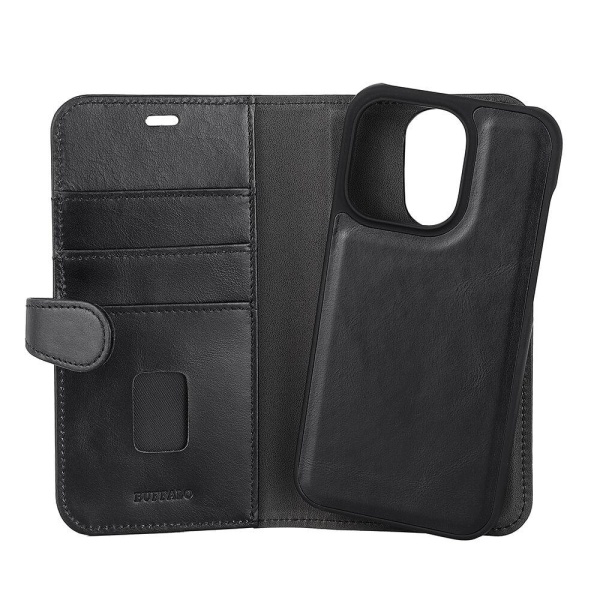 Buffalo Wallet 2-i-1 Sort - iPhone 14 Pro Svart