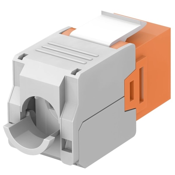 Goobay Keystone-modul RJ45 CAT 6A, UTP 16,5 mm bred, krokodiltyp, klämlist för verktygslös IDC-montering