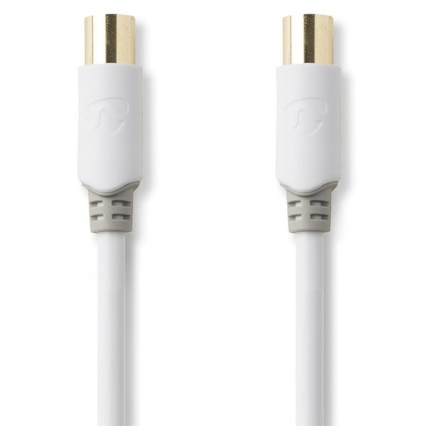 Nedis Koaksiaalikaapeli | IEC (Coax) Uros | IEC (Coax) Naaras | Kullattu | 100 dB | 75 Ohm | Tuplasuojattu | 10.0 m | Pyöreä | PVC | Valkoinen | Laati