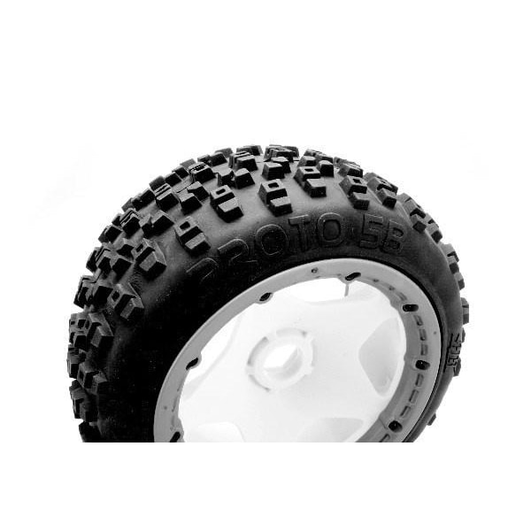 HPI Proto Tire (White/Baja 5B/Rear/2Pcs)