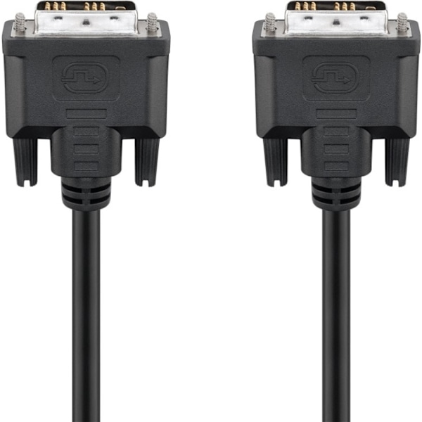 Goobay DVI-D Full HD-kabel Single Link, forniklet DVI-D-stik enkelt link (18 + 1 ben) > DVI-D-stik enkelt link (18 + 1 ben), 2 m
