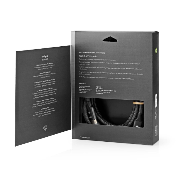 Nedis High Speed ​​HDMI ™ kabel med Ethernet | HDMI™ Stik | HDMI™ Stik | 4K@60Hz | ARC | 18 Gbps | 5.00 m | Runde | Bomuld | Grå / Gun Metal Grå | Cov