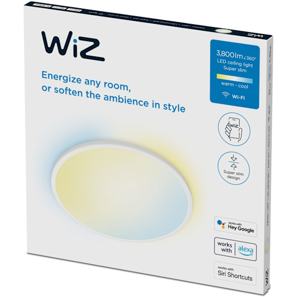 WiZ WiFi SuperSlim Plafond Ø550 32W Varm-kallvit
