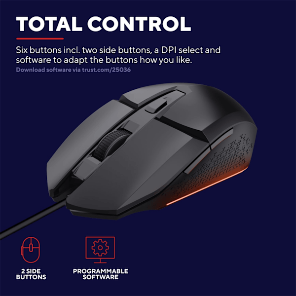 Trust GXT 109 Felox Illuminated Gaming mouse Svart