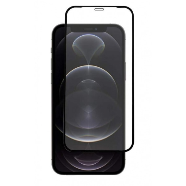 Skærmbeskytter i hærdet glas til iPhone 12 Pro Max, sort kant Transparent