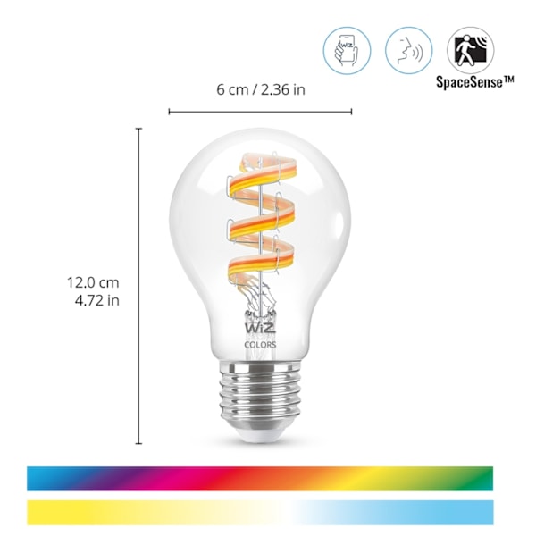 WiZ WiFi Smart LED E27 40W Filament Färg + Varm-kallvit 470lm