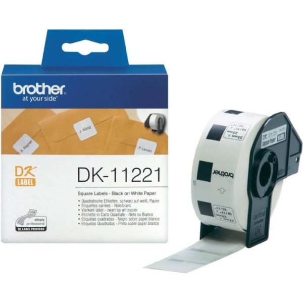 Brother Labels DK11221 23x23mm Sort på Hvid