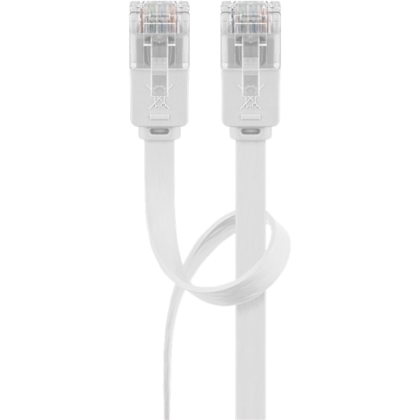 Goobay CAT 6 platt patchkabel, U/UTP, vit kopparledare (CU)