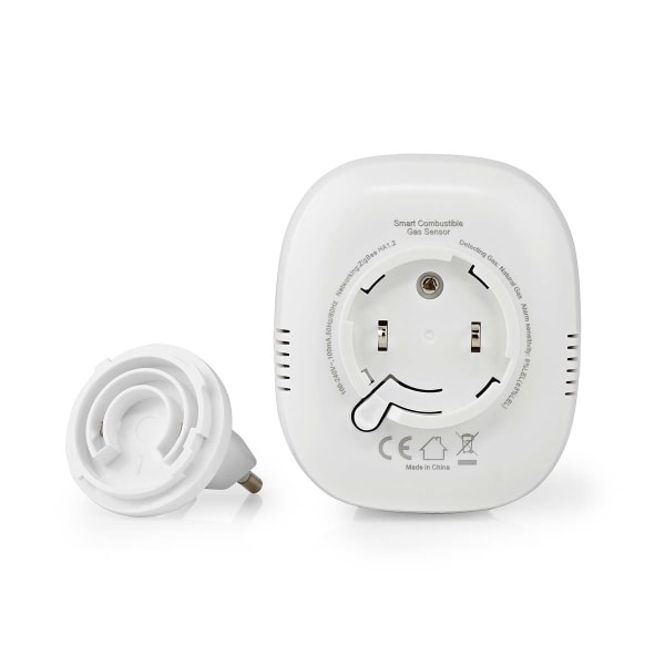 Nedis SmartLife Gasdetektor | Zigbee 3.0 | Strömadapter | Givarlivscykel: 5 år | EN 50194-1:2009 | Android™ / IOS | Med testknapp | 75 dB | Vit