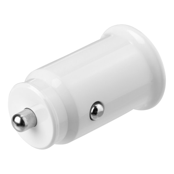 DELTACO 12/24 V USB-billaddare, dubbla USB-A portar, 2.4 A, 12 W, vit