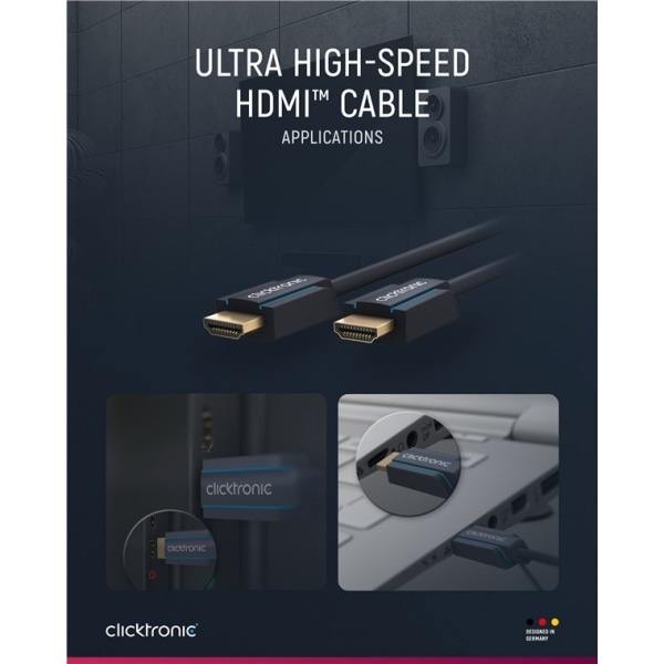 ClickTronic Ultrahøj hastighed HDMI™-kabel Premium-kabel | 1x HDMI™-stik  1x HDMI™-stik | 2,0 m | UHD 8K @ 60 Hz