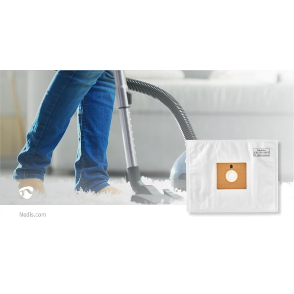 Nedis Støvsugerpose | 10 stk. | Syntetisk | Mest solgt for: Nedis® VCBG500 / VCBG550-Series | Hvid