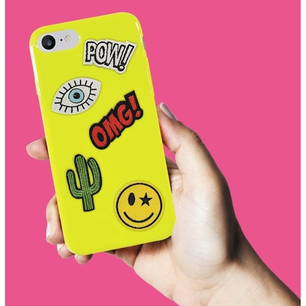 Puro Skal till iPhone SE/8/7, Patch Mania, 5st dekaler, Anpassningsbart, Gul Gul