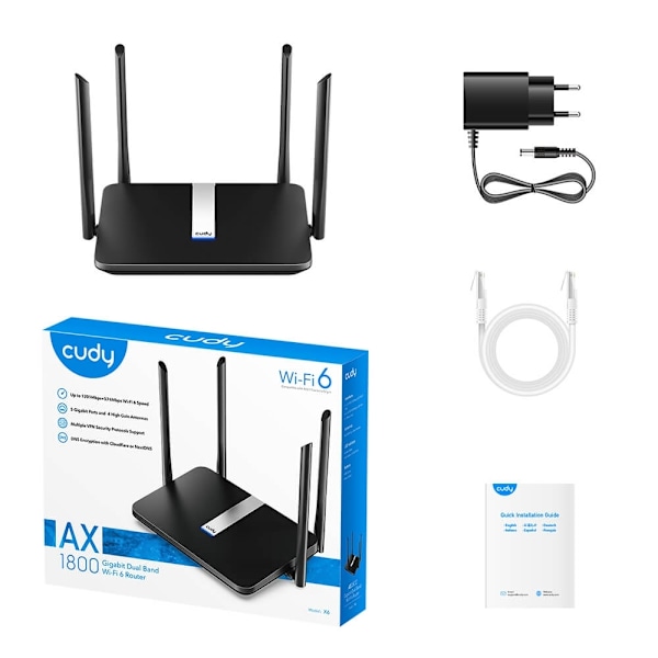 CUDY Wi-Fi Router X6 AX1800 Gigabit Wi-Fi 6 Mesh