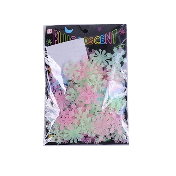 3D Lysande Fluorescerande Väggdekaler, Snöflingor