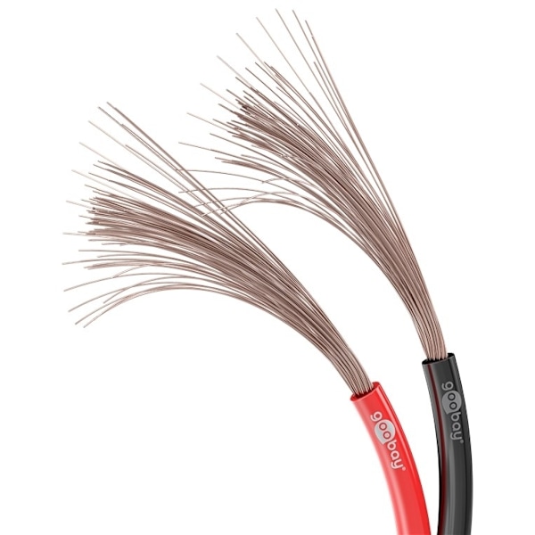 Goobay Højttalerkabel rød;sort CCA 50 m rulle, tværsnit 2 x 4,0 mm²