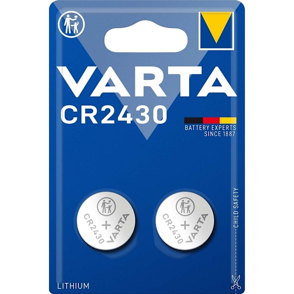 Varta Lithium knappcellsbatteri CR2430 | 3 V DC | 290 mAh | 2-Blister | Silver
