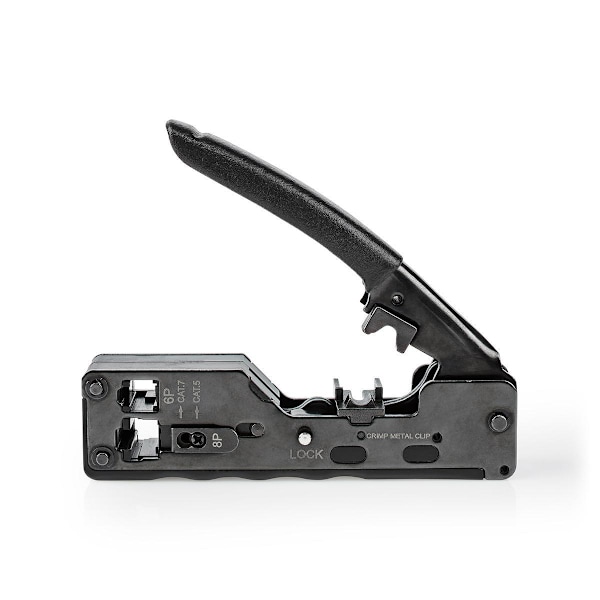Nedis Crimp Tang | CAT5 / CAT5e / CAT6 / CAT6a / CAT7 / RJ12 / RJ45 | Klipper / Plier | ABS / Stål | Sort