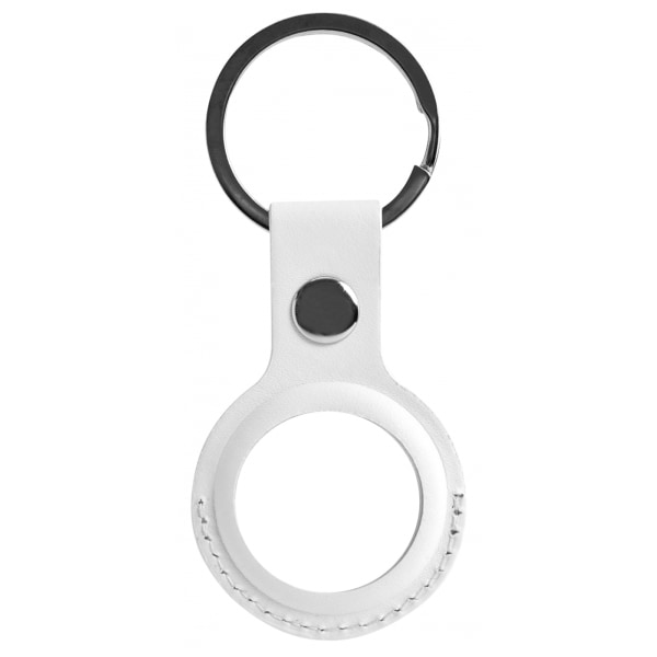 DELTACO Apple AirTag case, keychain, vegan leather, white