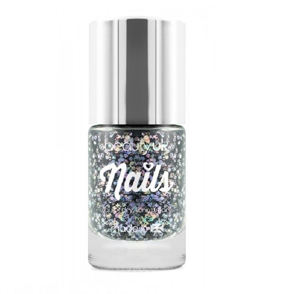 BeautyUK Beauty UK Glitter Nail Polish - Midnight Sky Black