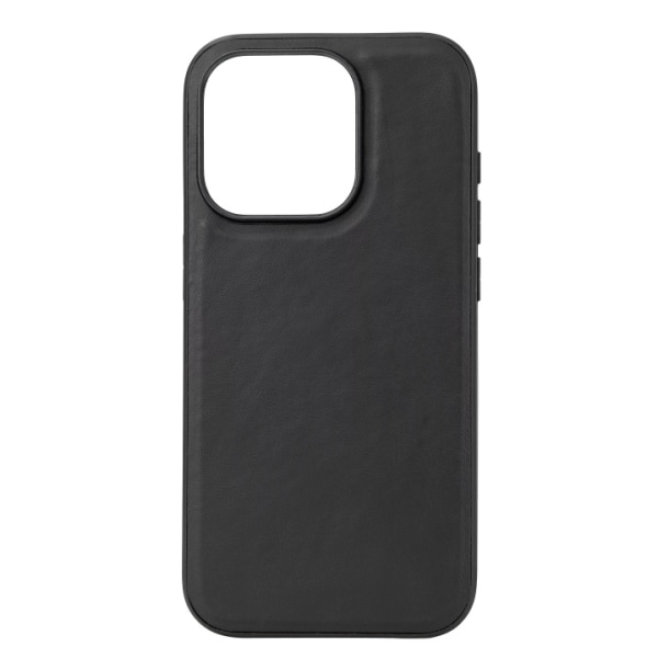 Essentials iPhone 15 Pro Leather Mag bagcover, TPU-ramme, magnet Svart