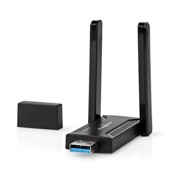 Nedis Netværk dongle | Wi-Fi | AC1200 | 2.4/5 GHz (Dual Band) | USB3.0 | Wi-Fi-hastighed total: 1200 Mbps | Windows 10 / Windows 11 / Windows 8 Sort