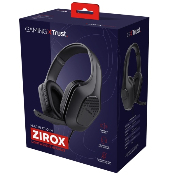 Trust GXT 415 Zirox Gaming Headset Svart