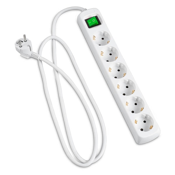 Hama Power Strip 6-way Switch White 3.0m